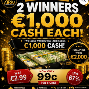 2 WINNERS, €1,000 CASH EACH
